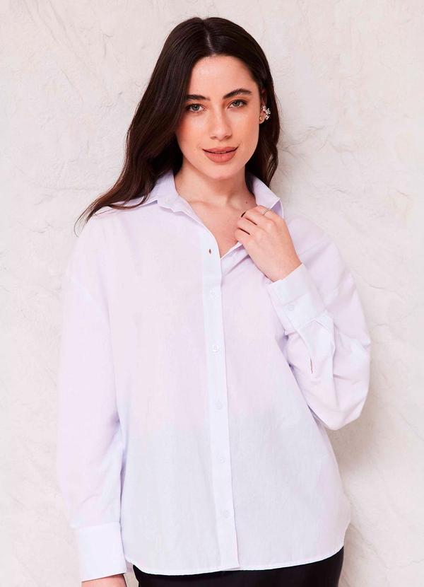 Camisa Oversized em Tricoline Sunset Branco