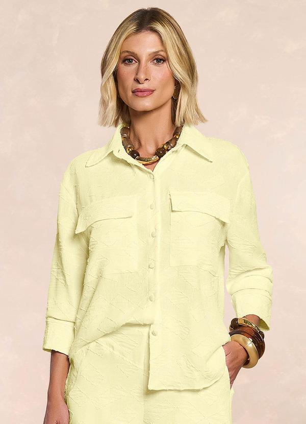 Camisa Soft Garden em Geometric Flow Amarelo