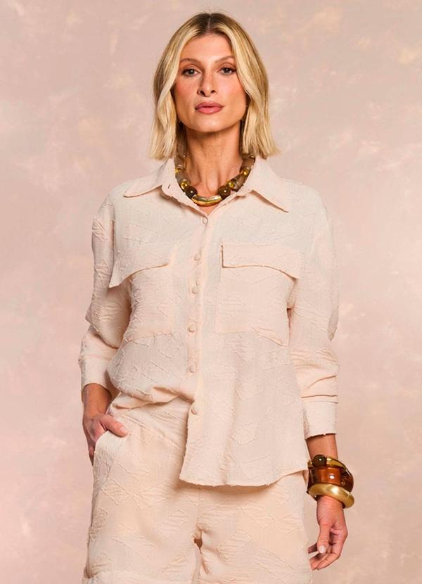 Camisa Soft Garden em Geometric Flow Branco