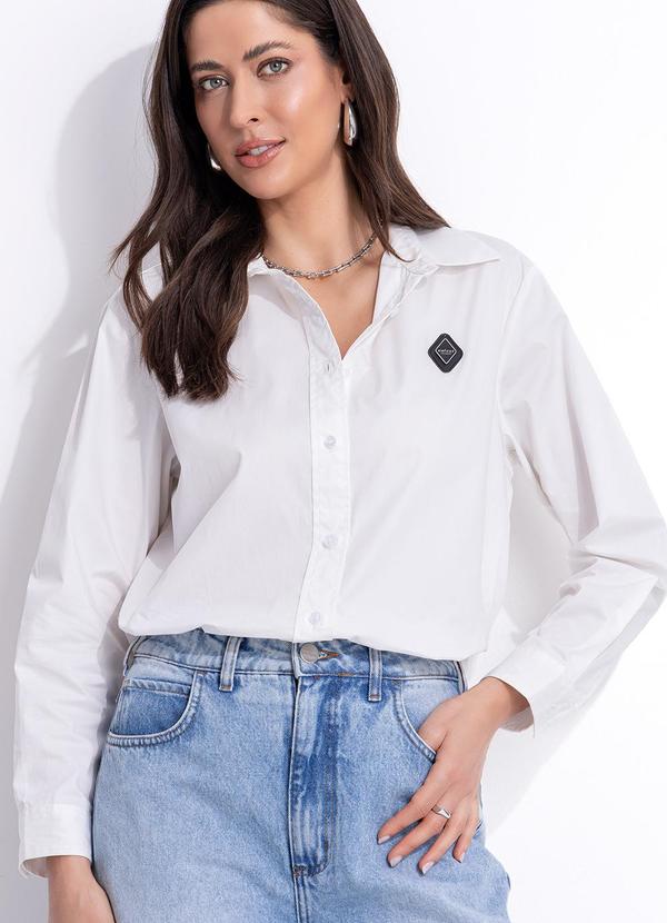 Vista 2 Camisa Tecido Plano Off White Colcci Colcci