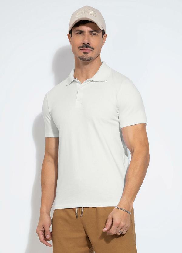 Camisa Polo em Algodão Branco