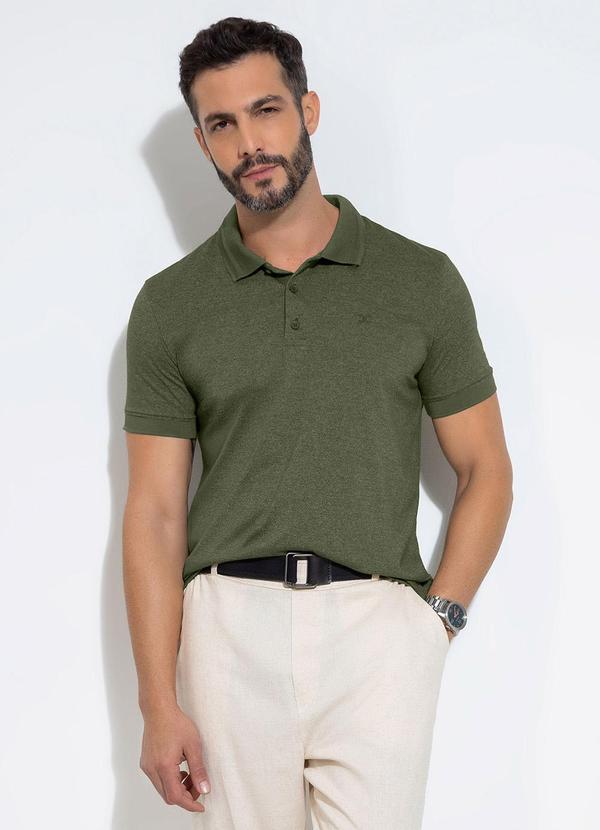 Vista 2 Camisa Polo em Malha Verde Exco Exco