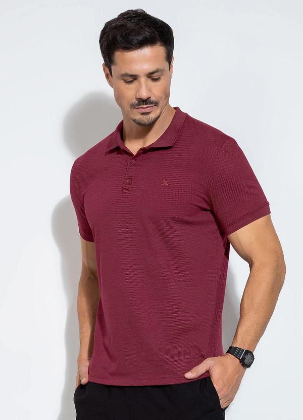 Vista 2 Camisa Polo em Malha Vermelho Exco Exco