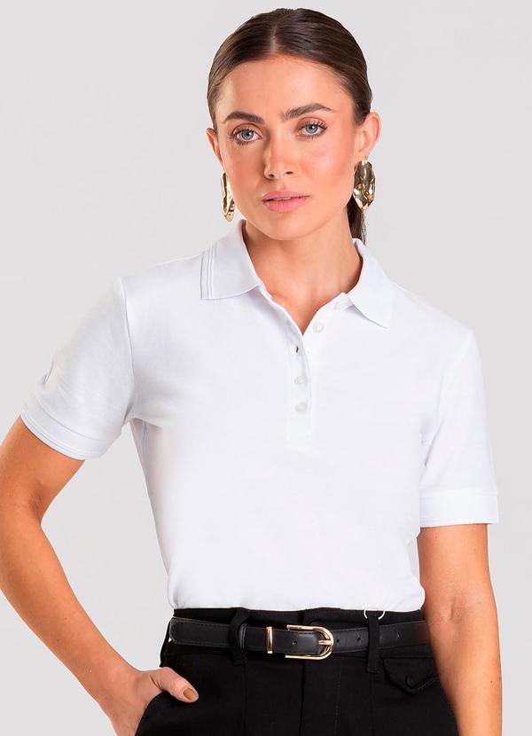 Polo Feminina Piquet Básica Branco