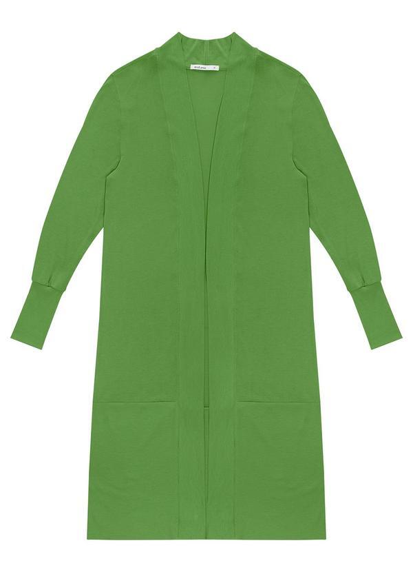 Vista 2 Cardigan Alongado Tricot Feminino Verde Endless Endless