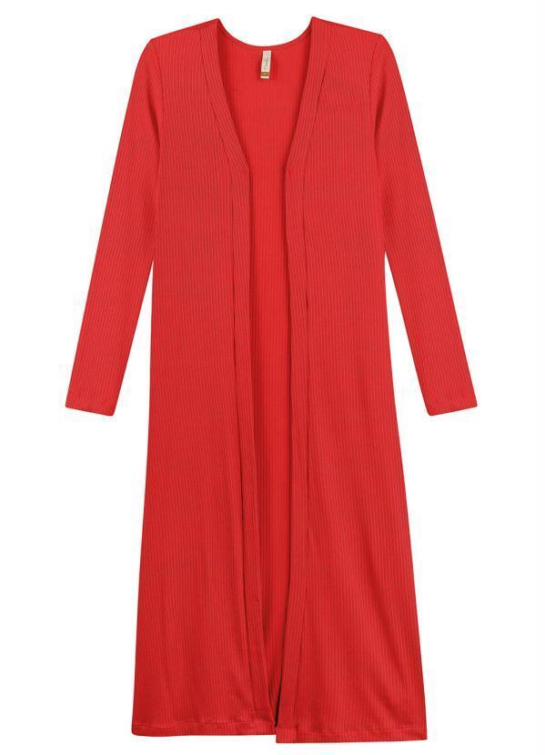 Vista 2 Cardigan Feminino Adulto Laranja Marialícia Marialícia
