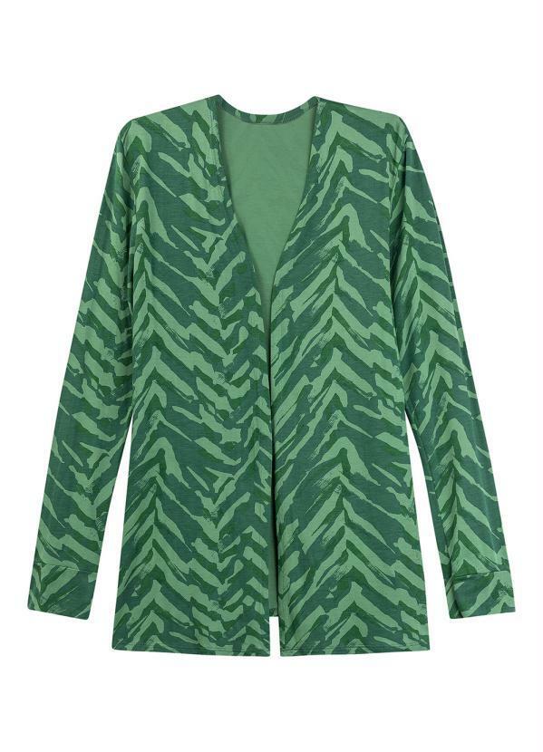 Vista 2 Cardigan Feminino Adulto Verde Marialícia Marialícia