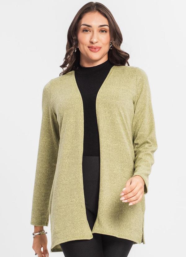 Vista 2 Cardigan Feminino Alongado Verde INFINITA COR INFINITA COR