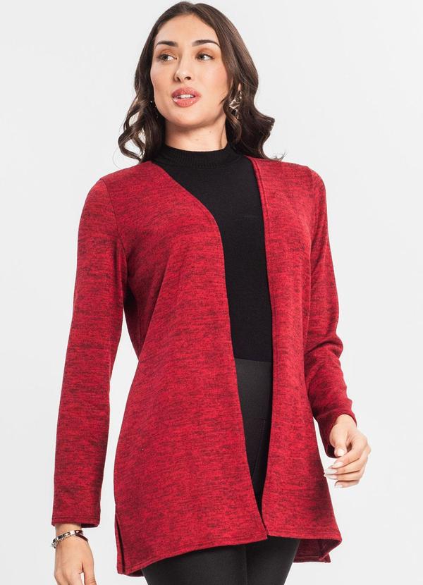 Vista 2 Cardigan Feminino Alongado Vermelho INFINITA COR INFINITA COR