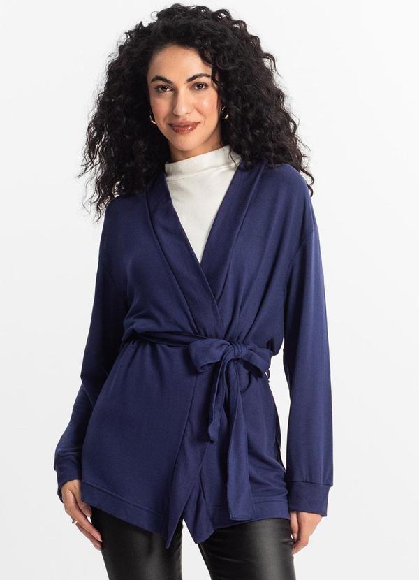 Vista 2 Cardigan Feminino Azul Rovitex Rovitex