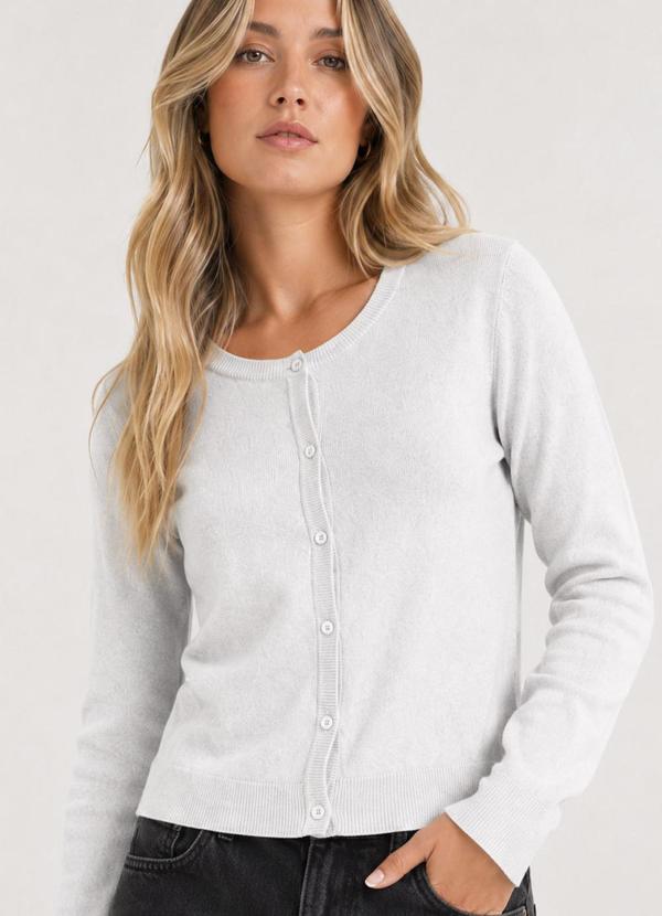 Cardigan Feminino em Tricot Branco