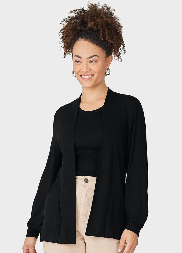 Vista 2 Cardigan Feminino em Viscose Stretch Preto Malwee Malwee