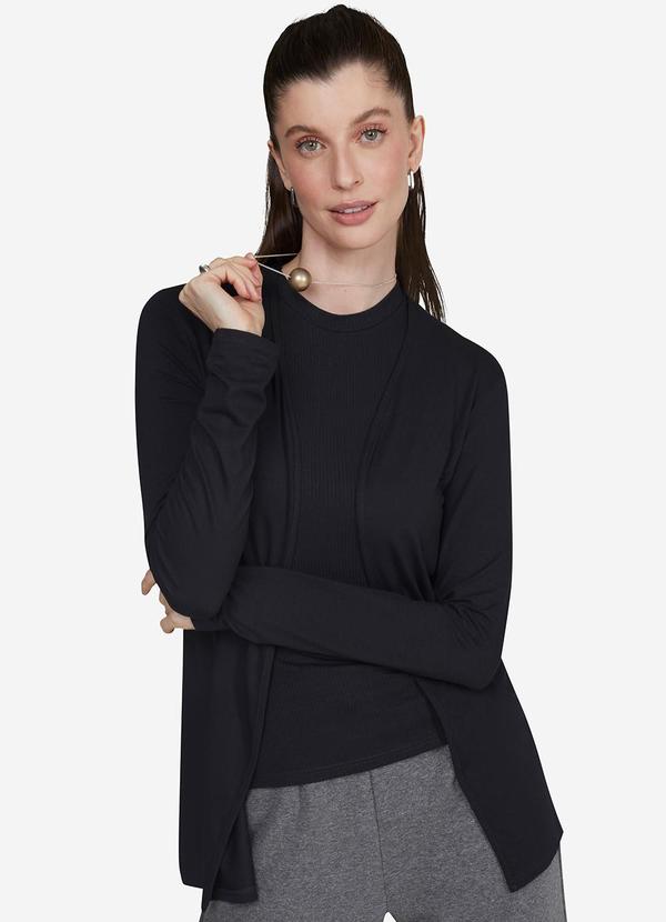 Vista 2 Cardigan Feminino Preto Malwee Malwee
