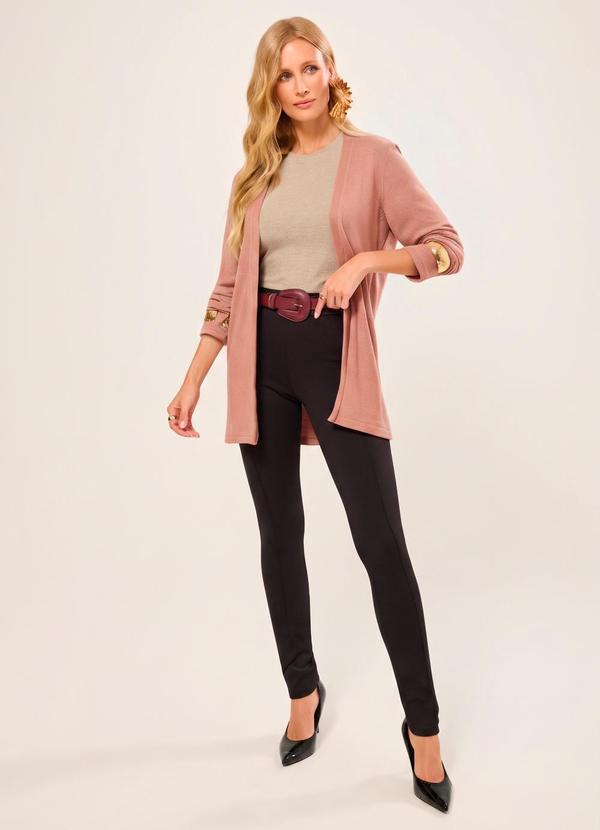 Cardigan Malha Texture Nude Rosado