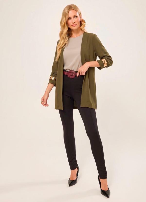 Cardigan Malha Texture Verde Cacto