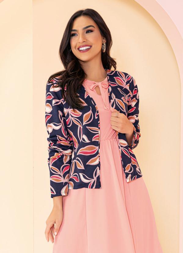 Vista 2 Cardigan Marinho Aberto Rosalie Rosalie