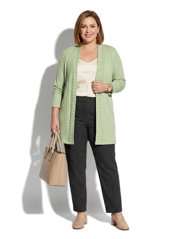 Cardigan Plus Size Feminino Verde