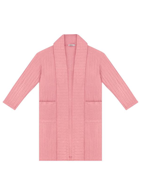 Vista 2 Cardigan Tricot Alongado Feminino Rosa Endless Endless
