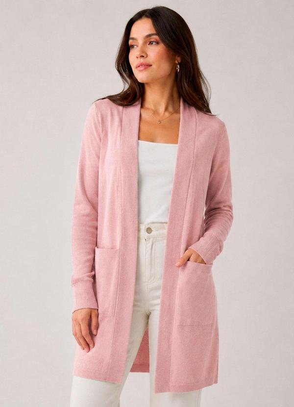 Vista 2 Cardigan Tricot Feminino Laranja Rovitex Rovitex