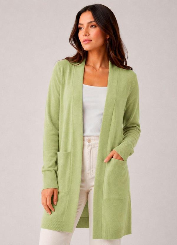 Vista 2 Cardigan Tricot Feminino Verde Rovitex Rovitex