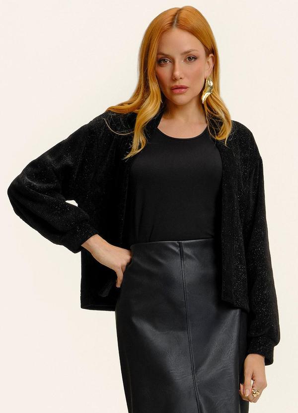 Cardigan Tricot Glowshine Feminino Preto
