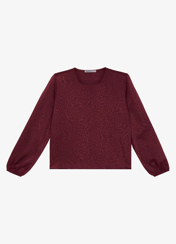 Blusa Jaquard Acetinado Onças Vermelho