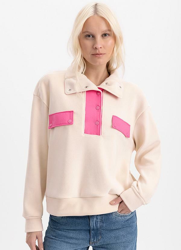 Vista 2 Blusão Feminino em Fleece Natural Essendi Essendi
