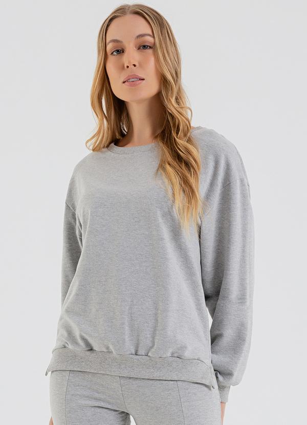 Blusão Feminino em Molecotton Cinza
