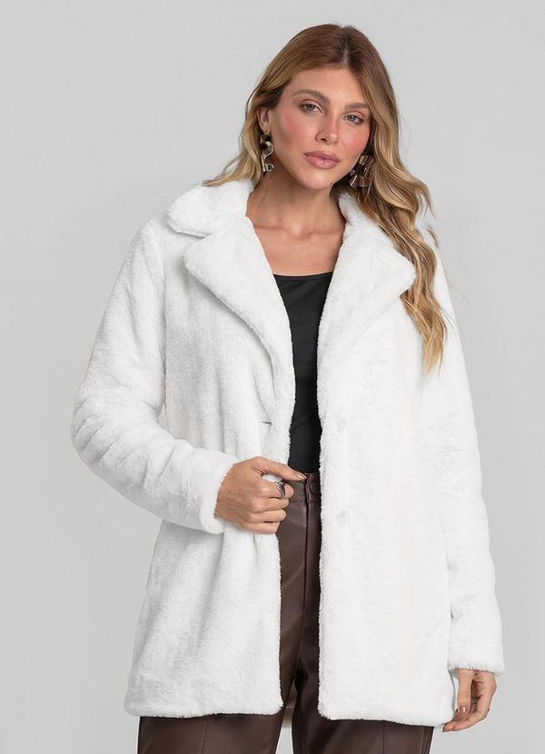 Casaco Feminino em Pelo Safira Bege