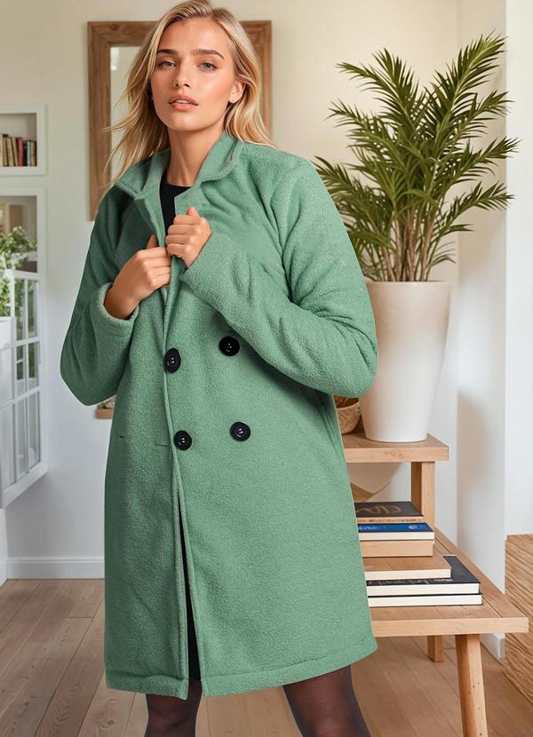 Casaco Verde em Plush Boucle