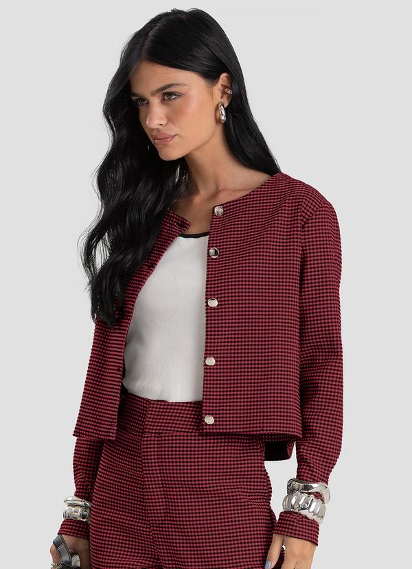 Casaqueto Feminino Manga Longa Vermelho