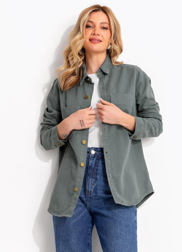 Jaqueta Verde em Jeans