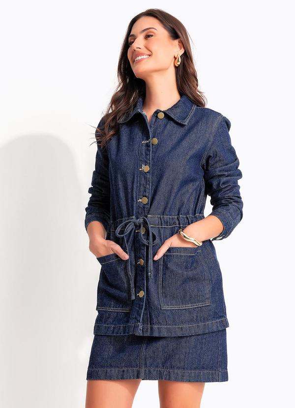 Parka Azul Escuro em Jeans