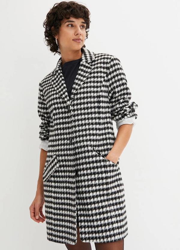 Sobretudo Pied Poule em Tweed