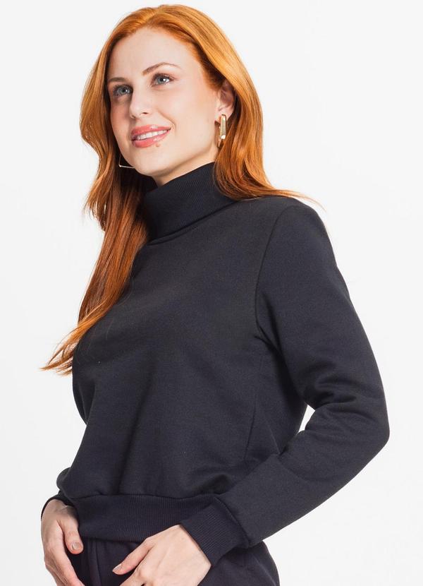 Blusão Feminino em Moletom Preto