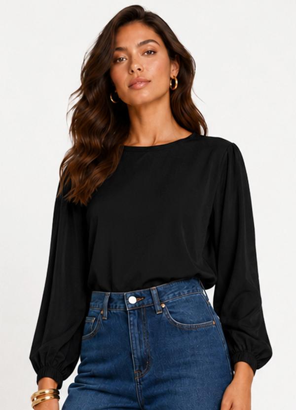 Blusão Feminino em Sarja Bright Preto