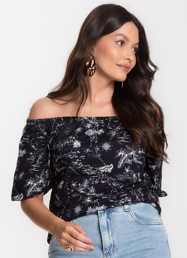 Blusa Feminina Ciganinha Preto