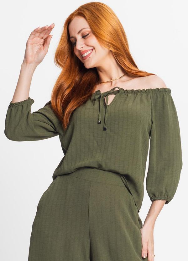 Vista 2 Blusa Feminina Ciganinha Verde Rovitex Rovitex