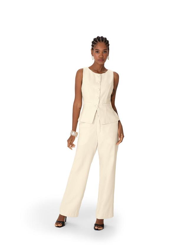 Colete Alongado Alfaiataria Off White