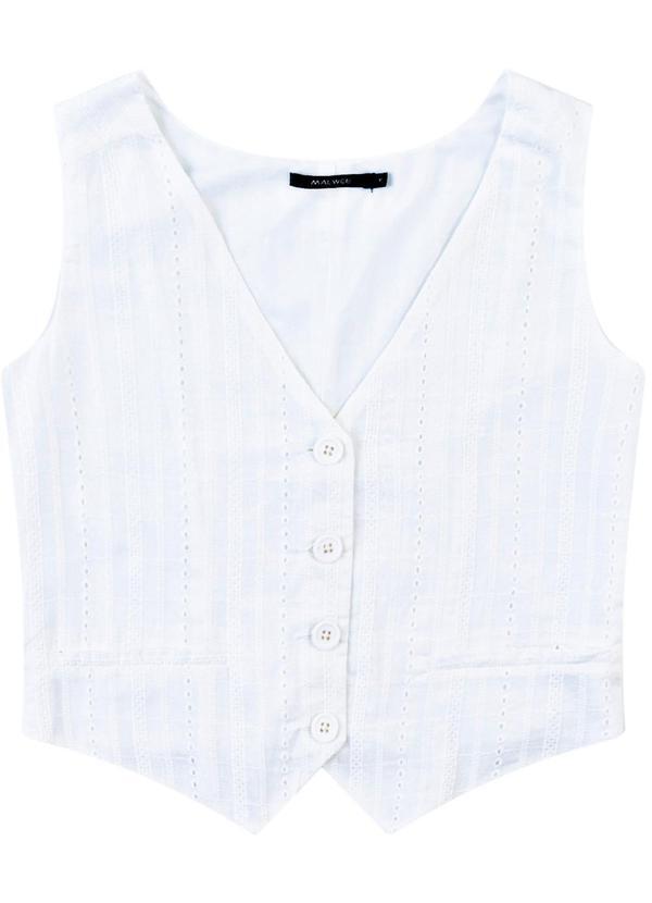 Colete Cropped em Laíse Branco