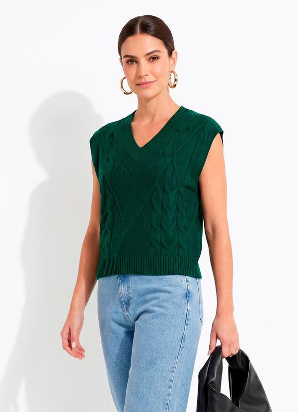 Colete Verde Escuro em Tricot