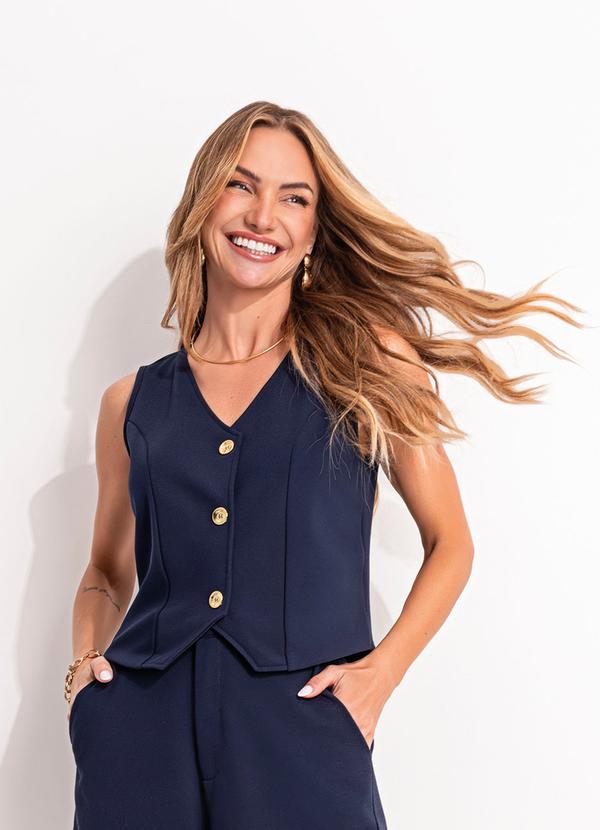 Vista 2 Colete Azul Marinho Moda Pop Moda Pop
