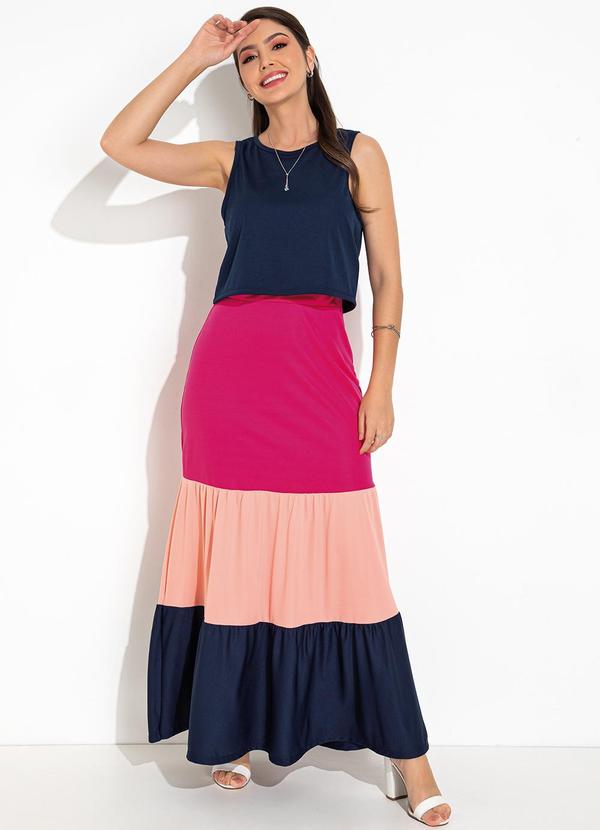 Vista 2 Conjunto Azul Marinho em Malha Moda Pop Moda Pop