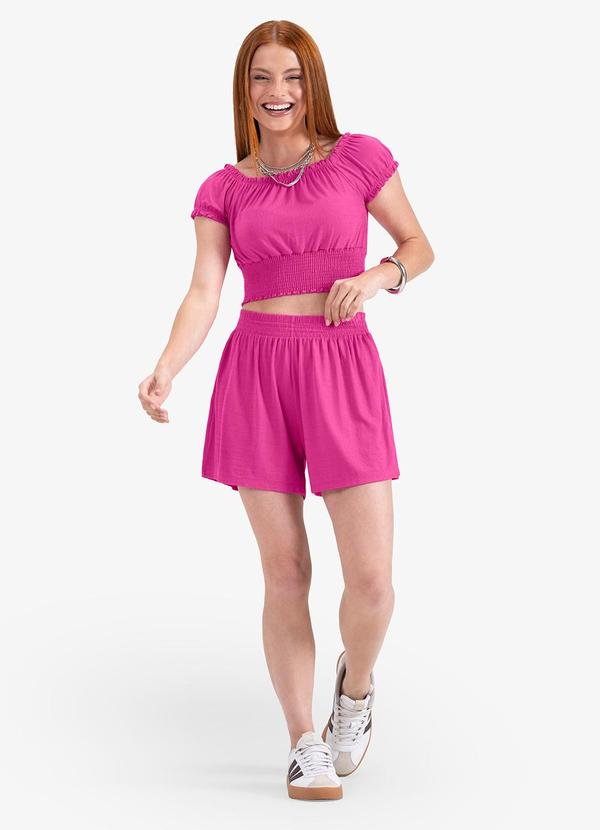 Vista 2 Conjunto Blusa com Shorts em Viscose Rosa MINTY MINTY