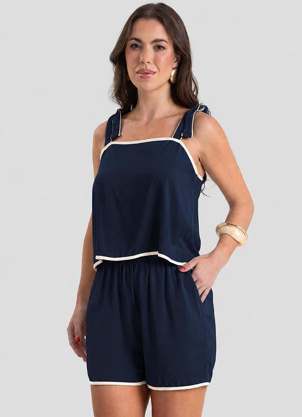 Conjunto Blusa com Shorts Feminina Azul