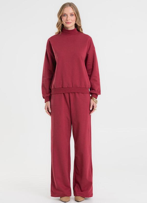 Conjunto Blusão com Calça Moletom Vermelho
