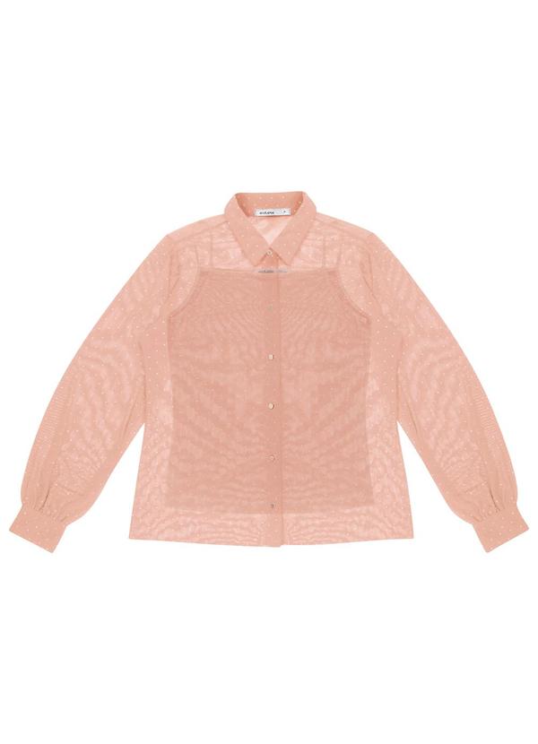 Conjunto Camisa Tule com To Rosa