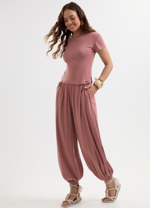 Conjunto em Algodão Rosa