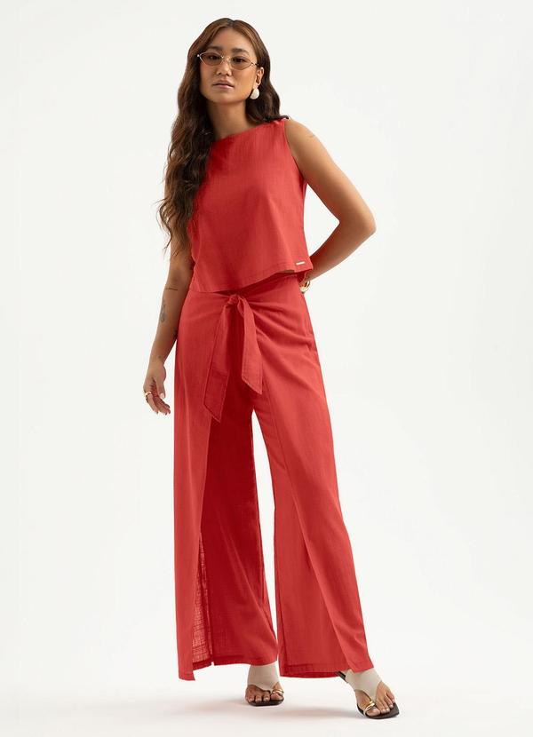 Conjunto em Algodão Vermelho