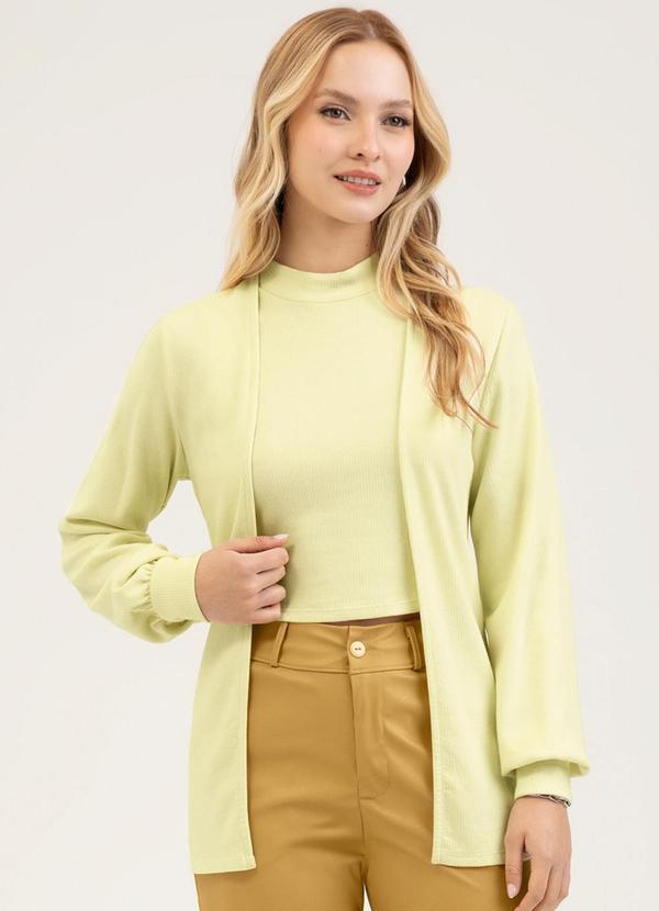 Conjunto em Canelado Amarelo Claro